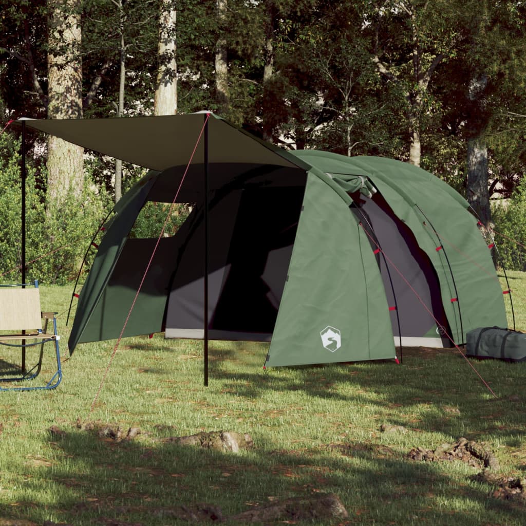 Cort de camping 4 persoane, verde, 420x260x153 cm, tafta 185T - Lando