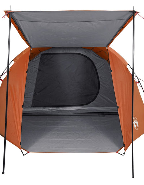 Încărcați imaginea în vizualizatorul Galerie, Cort camping 4 persoane gri/portocaliu 420x260x153cm tafta 185T - Lando
