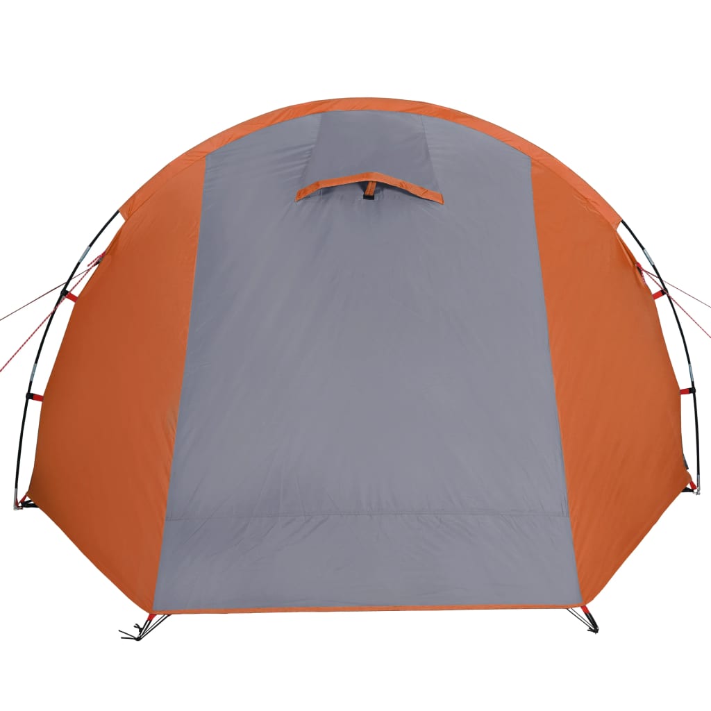 Cort camping 4 persoane gri/portocaliu 420x260x153cm tafta 185T - Lando