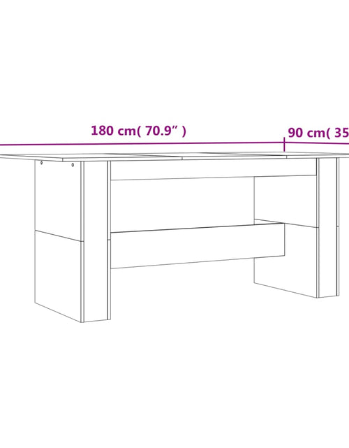 Încărcați imaginea în vizualizatorul Galerie, Masă de bucătărie, stejar fumuriu, 180x90x76 cm, lemn prelucrat - Lando
