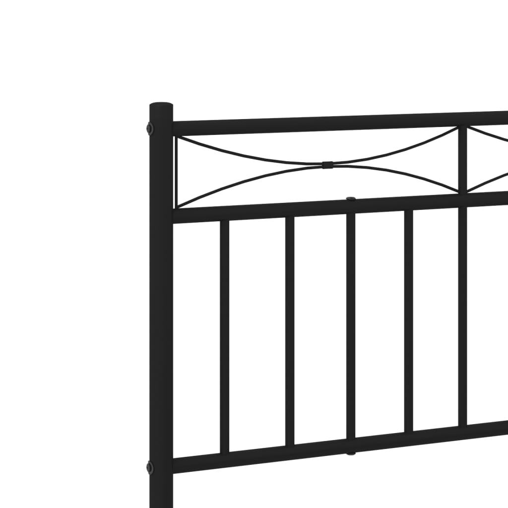 Cadru pat metalic cu tăblie, negru, 90x200 cm - Lando