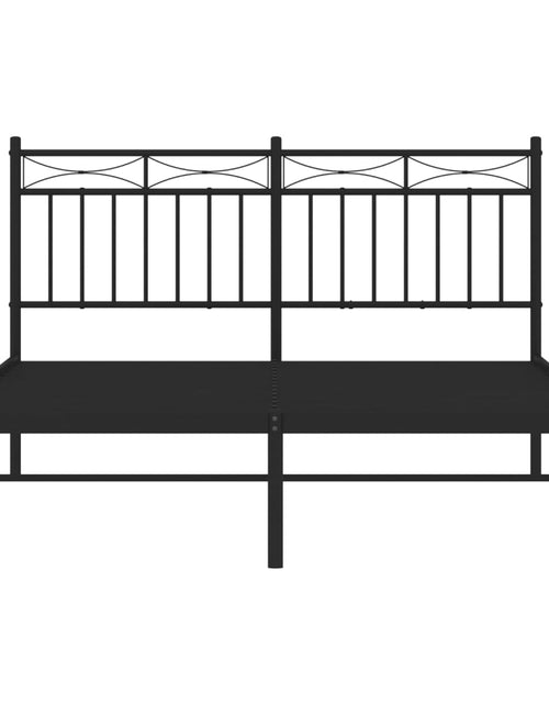 Загрузите изображение в средство просмотра галереи, Cadru de pat metalic cu tăblie, negru, 135x190 cm - Lando
