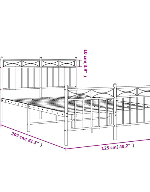 Încărcați imaginea în vizualizatorul Galerie, Cadru pat metalic cu tăblie de cap/picioare, negru, 120x200 cm - Lando
