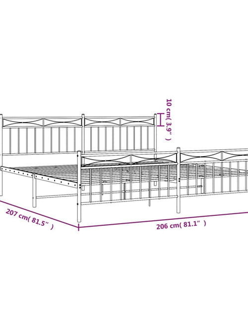 Încărcați imaginea în vizualizatorul Galerie, Cadru pat metalic cu tăblii de cap/picioare, negru, 200x200 cm - Lando
