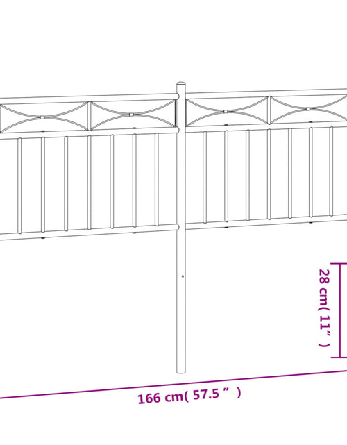 Загрузите изображение в средство просмотра галереи, Tăblie de pat metalică, negru, 160 cm - Lando
