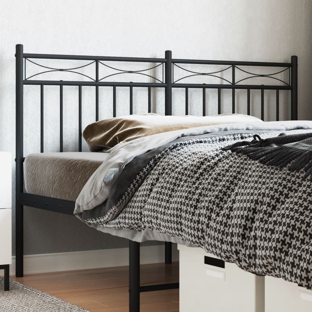 Tăblie de pat metalică, negru, 160 cm - Lando