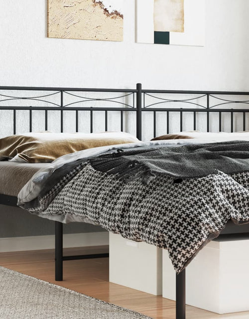 Încărcați imaginea în vizualizatorul Galerie, Tăblie de pat metalică, negru, 200 cm - Lando
