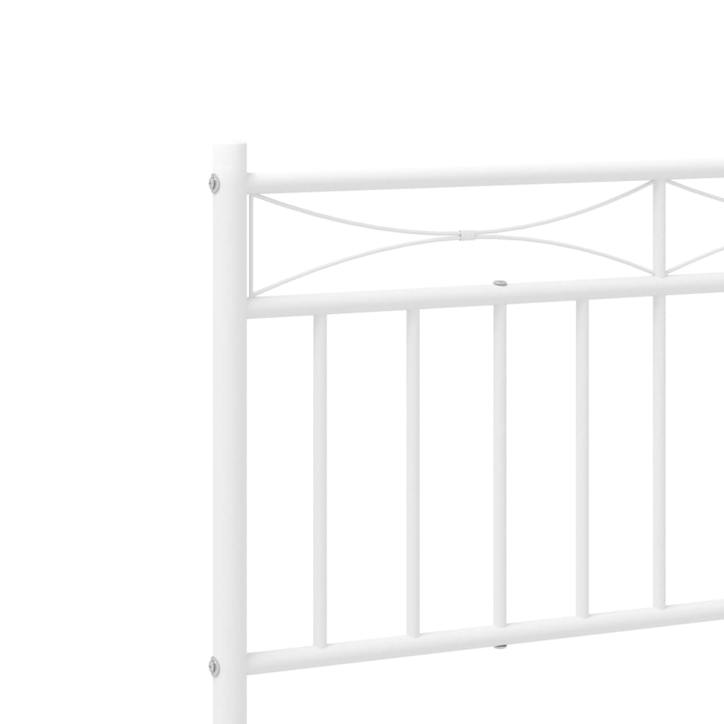 Cadru de pat metalic cu tăblie, alb, 193x203 cm - Lando