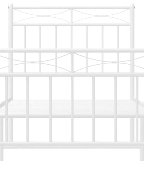 Загрузите изображение в средство просмотра галереи, Cadru de pat metalic cu tăblie de cap/picioare, alb, 75x190 cm - Lando
