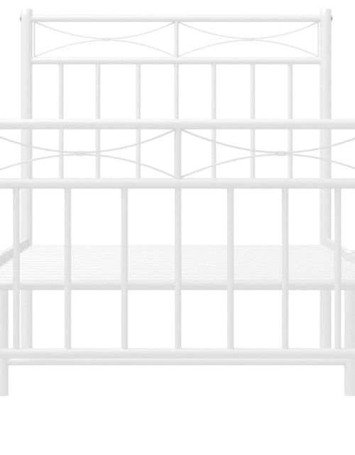 Загрузите изображение в средство просмотра галереи, Cadru de pat metalic cu tăblie de cap/picioare, alb, 80x200 cm - Lando
