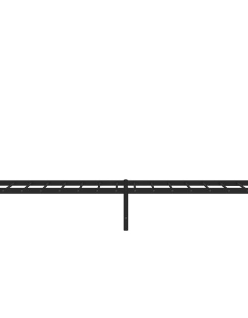 Загрузите изображение в средство просмотра галереи, Cadru de pat metalic cu tăblie, negru, 90x190 cm - Lando
