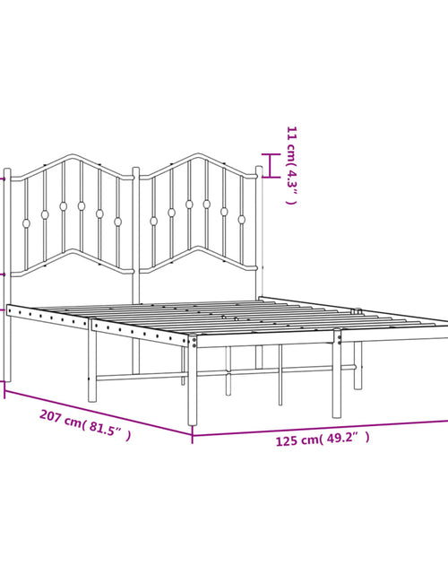 Загрузите изображение в средство просмотра галереи, Cadru de pat metalic cu tăblie, negru, 120x200 cm - Lando

