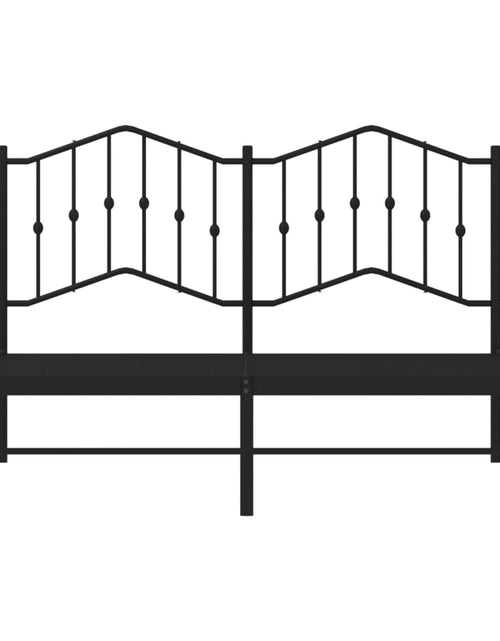 Загрузите изображение в средство просмотра галереи, Cadru de pat metalic cu tăblie, negru, 135x190 cm - Lando
