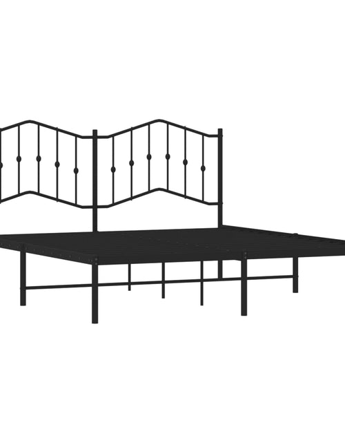 Загрузите изображение в средство просмотра галереи, Cadru de pat metalic cu tăblie, negru, 183x213 cm - Lando
