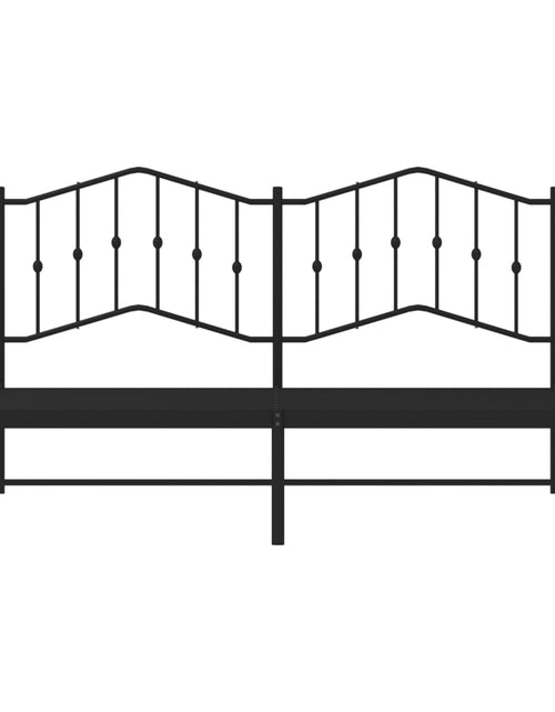 Загрузите изображение в средство просмотра галереи, Cadru de pat metalic cu tăblie, negru, 183x213 cm - Lando
