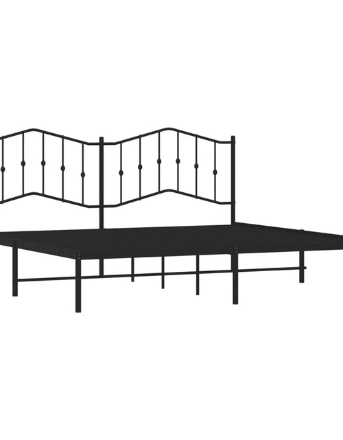 Загрузите изображение в средство просмотра галереи, Cadru de pat metalic cu tăblie, negru, 200x200 cm - Lando
