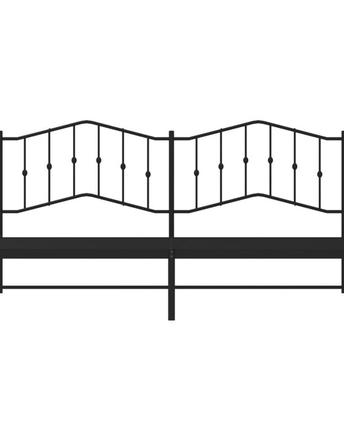 Загрузите изображение в средство просмотра галереи, Cadru de pat metalic cu tăblie, negru, 200x200 cm - Lando
