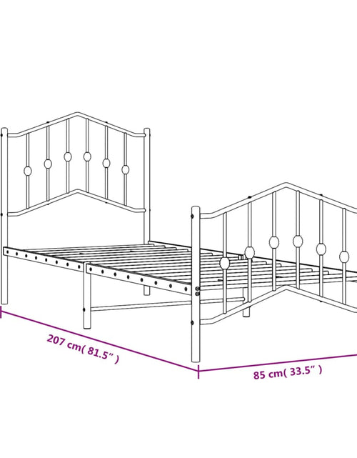 Загрузите изображение в средство просмотра галереи, Cadru pat metalic cu tăblii de cap/picioare negru, 80x200 cm - Lando
