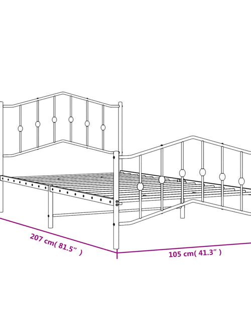 Загрузите изображение в средство просмотра галереи, Cadru pat metalic cu tăblii de cap/picioare negru, 100x200 cm - Lando
