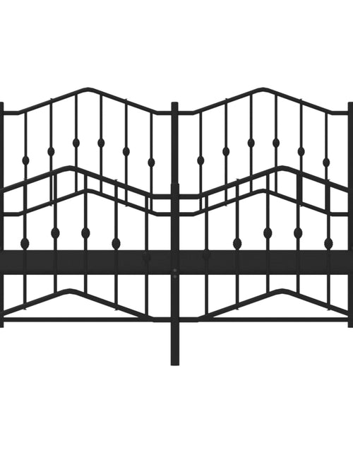 Загрузите изображение в средство просмотра галереи, Cadru pat metalic cu tăblie de cap/picioare , negru, 135x190 cm - Lando
