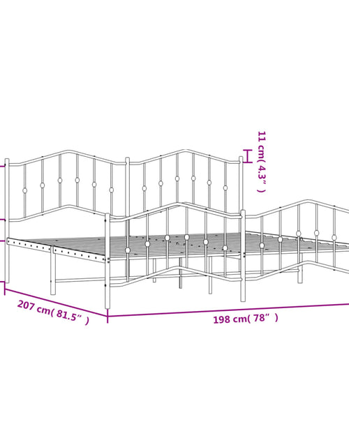 Загрузите изображение в средство просмотра галереи, Cadru pat metalic cu tăblii de cap/picioare , negru, 193x203 cm - Lando
