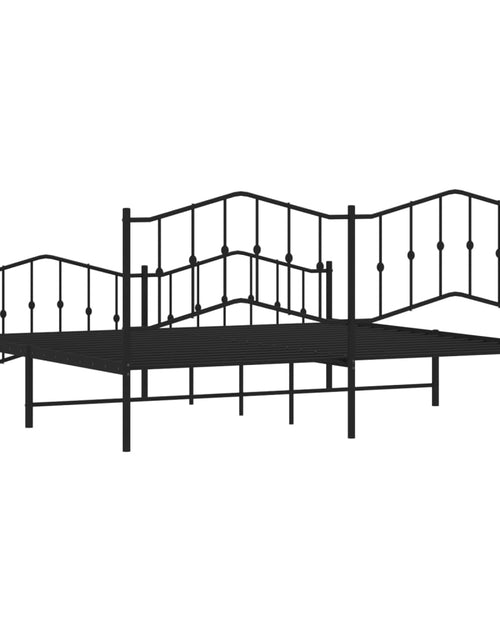Загрузите изображение в средство просмотра галереи, Cadru pat metalic cu tăblii de cap/picioare, negru, 200x200 cm - Lando
