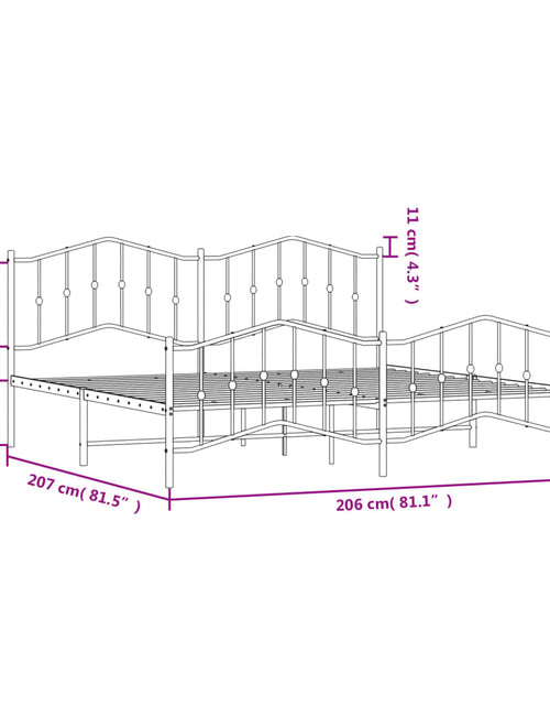 Загрузите изображение в средство просмотра галереи, Cadru pat metalic cu tăblii de cap/picioare, negru, 200x200 cm - Lando
