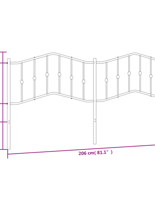 Încărcați imaginea în vizualizatorul Galerie, Tăblie de pat metalică, negru, 200 cm - Lando
