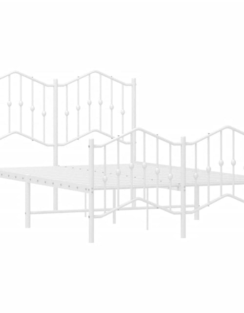 Загрузите изображение в средство просмотра галереи, Cadru pat metalic cu tăblie de cap/picioare , alb, 120x200 cm - Lando
