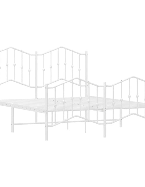 Încărcați imaginea în vizualizatorul Galerie, Cadru pat metalic cu tăblie de cap/picioare , alb, 135x190 cm - Lando
