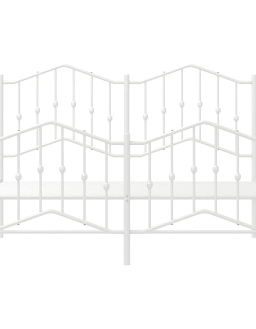 Загрузите изображение в средство просмотра галереи, Cadru pat metalic cu tăblie de cap/picioare , alb, 140x190 cm - Lando
