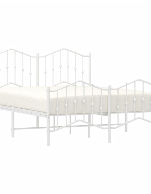 Încărcați imaginea în vizualizatorul Galerie, Cadru pat metalic cu tăblie de cap/picioare , alb, 150x200 cm - Lando
