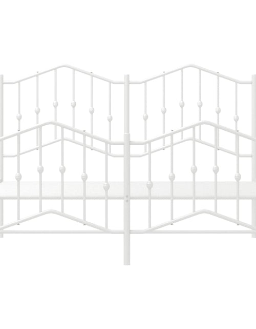 Загрузите изображение в средство просмотра галереи, Cadru pat metalic cu tăblie de cap/picioare , alb, 150x200 cm - Lando
