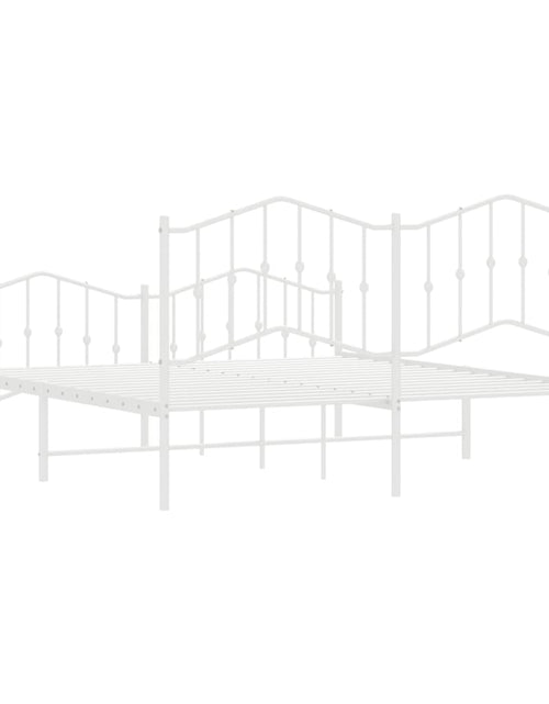 Загрузите изображение в средство просмотра галереи, Cadru pat metalic cu tăblie de cap/picioare , alb, 180x200 cm - Lando
