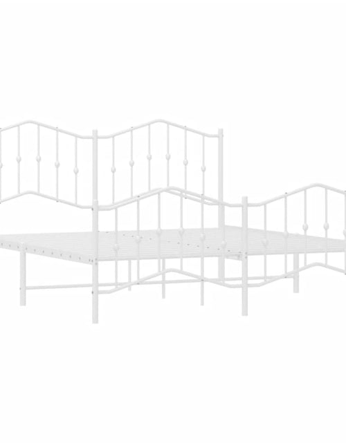 Загрузите изображение в средство просмотра галереи, Cadru pat metalic cu tăblie de cap/picioare , alb, 183x213 cm - Lando
