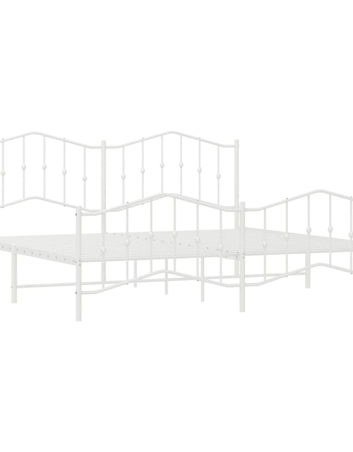 Загрузите изображение в средство просмотра галереи, Cadru pat metalic cu tăblie de cap/picioare , alb, 193x203 cm - Lando
