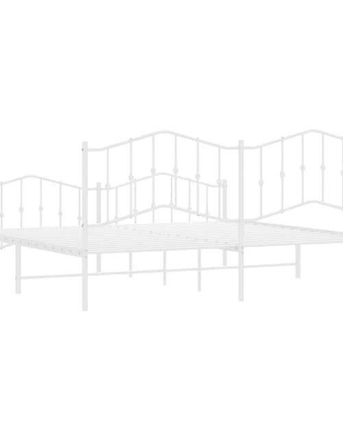 Загрузите изображение в средство просмотра галереи, Cadru pat metalic cu tăblie de cap/picioare , alb, 200x200 cm - Lando
