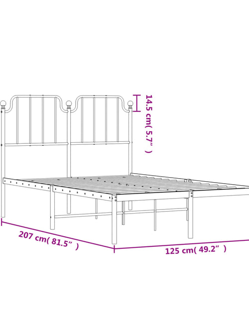 Загрузите изображение в средство просмотра галереи, Cadru de pat metalic cu tăblie, negru, 120x200 cm - Lando
