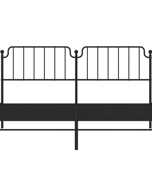 Загрузите изображение в средство просмотра галереи, Cadru de pat metalic cu tăblie, negru, 160x200 cm - Lando
