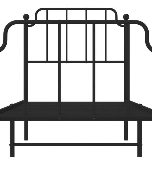 Încărcați imaginea în vizualizatorul Galerie, Cadru pat metalic cu tăblii de cap/picioare negru, 80x200 cm - Lando
