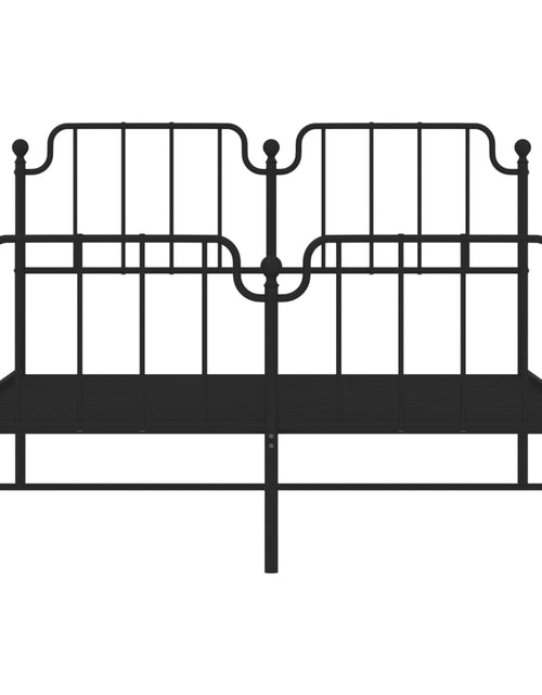 Încărcați imaginea în vizualizatorul Galerie, Cadru pat metalic cu tăblie de cap/picioare , negru, 135x190 cm - Lando
