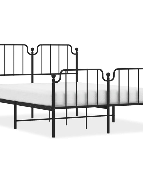 Încărcați imaginea în vizualizatorul Galerie, Cadru pat metalic cu tăblie de cap/picioare , negru, 140x200 cm - Lando
