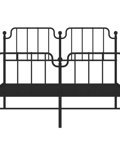 Încărcați imaginea în vizualizatorul Galerie, Cadru pat metalic cu tăblie de cap/picioare , negru, 140x200 cm - Lando

