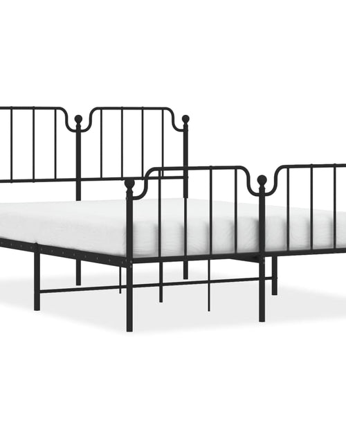 Încărcați imaginea în vizualizatorul Galerie, Cadru pat metalic cu tăblie de cap/picioare , negru, 150x200 cm - Lando
