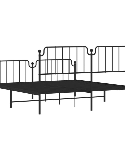 Încărcați imaginea în vizualizatorul Galerie, Cadru pat metalic cu tăblie de cap/picioare , negru, 160x200 cm - Lando
