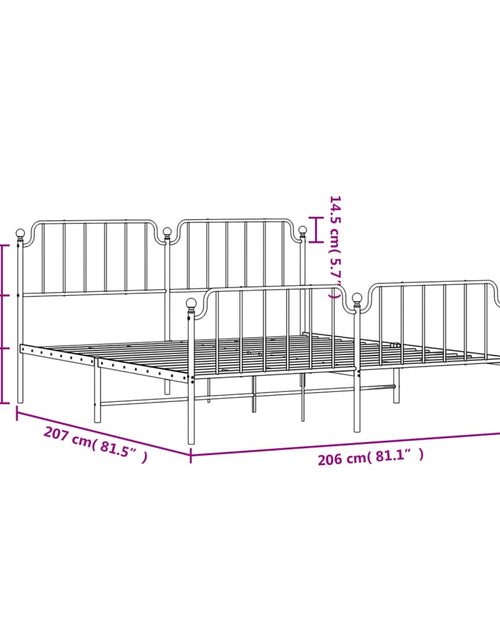 Загрузите изображение в средство просмотра галереи, Cadru pat metalic cu tăblii de cap/picioare, negru, 200x200 cm - Lando
