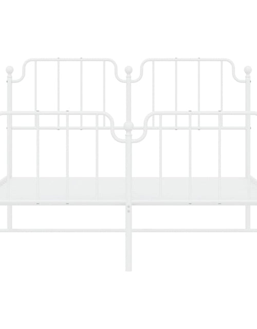 Загрузите изображение в средство просмотра галереи, Cadru pat metalic cu tăblie de cap/picioare , alb, 140x200 cm - Lando
