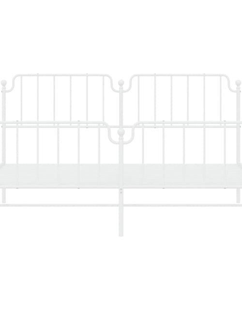 Încărcați imaginea în vizualizatorul Galerie, Cadru pat metalic cu tăblie de cap/picioare , alb, 180x200 cm - Lando
