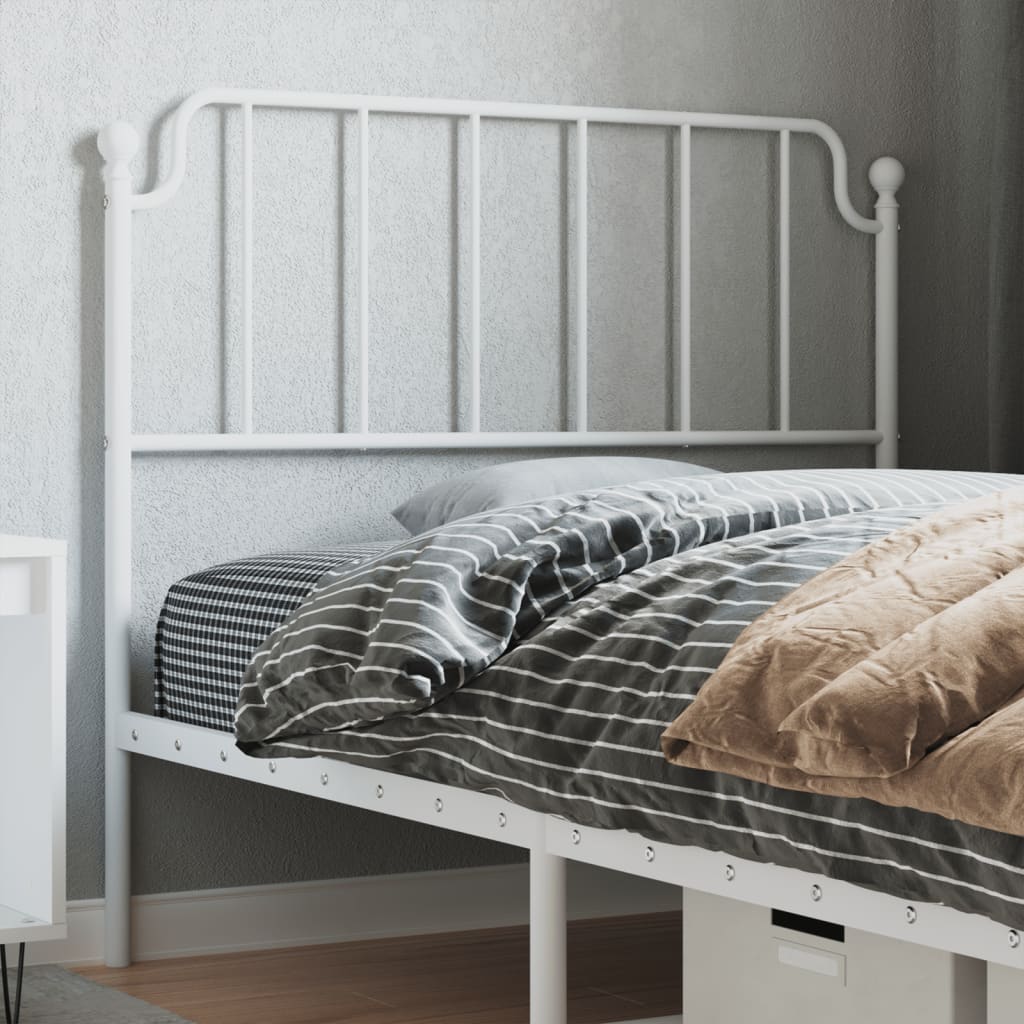 Tăblie de pat metalică, alb, 107 cm - Lando