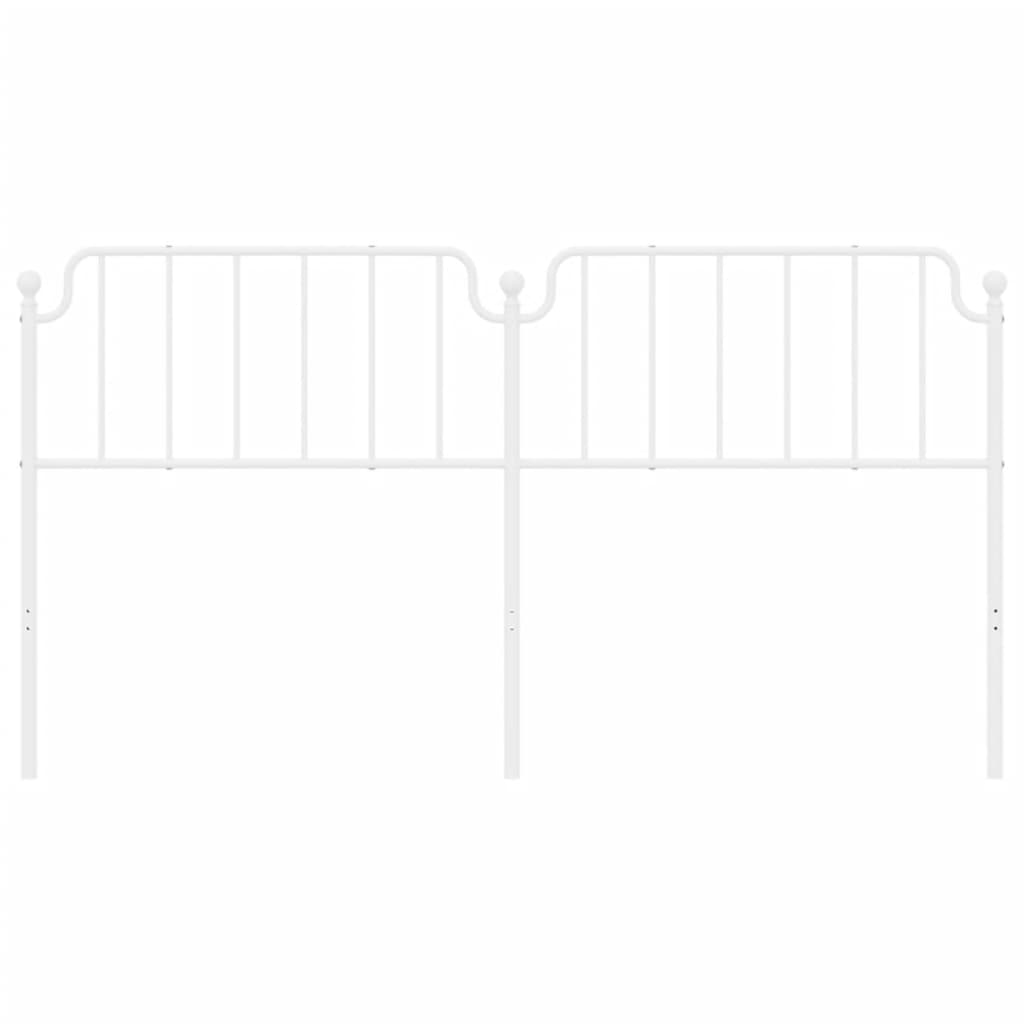 Tăblie de pat metalică, alb, 180 cm - Lando
